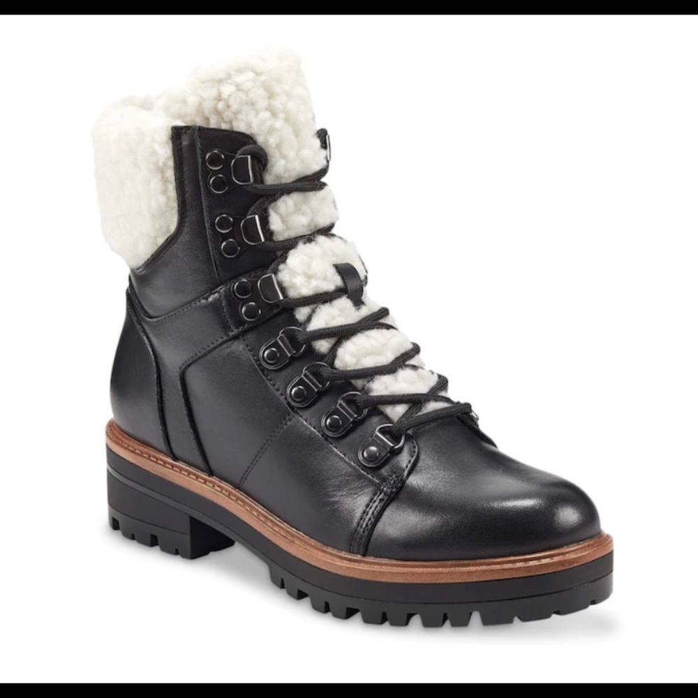 Marc Fisher - Isabel Bootie - Shearling Lug Sole Combat Style